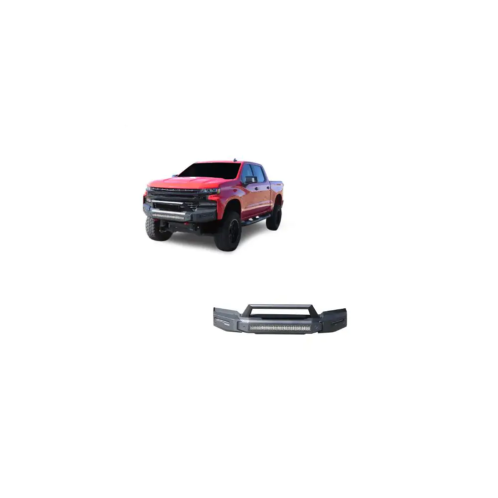 Armour II HD Modular Front Bumper Kit w/ Lights - Matte Black - BLKAFB-SI20-K2